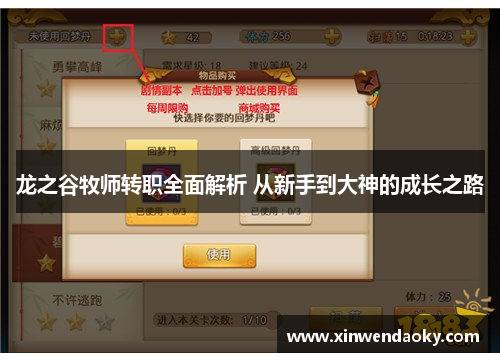 龙之谷牧师转职全面解析 从新手到大神的成长之路